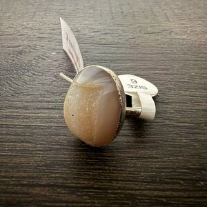 Sterling Silver Agate Druzy Ring